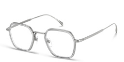 Shop DAVID BECKHAM Timeless Icons Square Eyeglasses in Ruthenium Grey online.