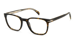 Shop DAVID BECKHAM Square Eyeglasses in Havana online.