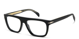 Shop DAVID BECKHAM Rectangle Eyeglasses in Black online.