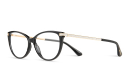 Shop JIMMY CHOO Crystal & Glitter Rectangle Eyeglasses in Black online.