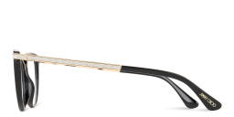 Shop JIMMY CHOO Crystal & Glitter Rectangle Eyeglasses in Black online.