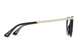 Shop JIMMY CHOO Crystal & Glitter Rectangle Eyeglasses in Black online.
