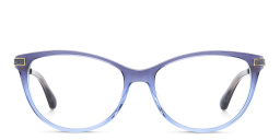 Shop JIMMY CHOO Rectangle Eyeglasses in Blue Shaded online.
