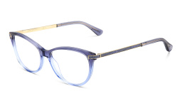 Shop JIMMY CHOO Rectangle Eyeglasses in Blue Shaded online.