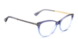 Shop JIMMY CHOO Rectangle Eyeglasses in Blue Shaded online.