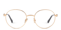 Shop JIMMY CHOO Crystal & Glitter Panthos Eyeglasses in Rose Gold online.