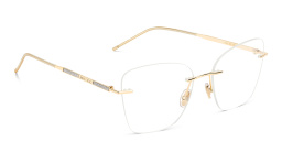 نظارات طبية كات آي واسعة بدون إطار من جيمي تشو بلون ذهبي - صورة المنتج 3