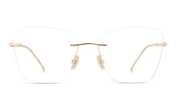 JIMMY CHOO Wide Rimless Cat-Eye Eyeglasses in Gold – Product Photo 1