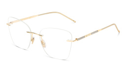 JIMMY CHOO Wide Rimless Cat-Eye Eyeglasses in Gold – Product Photo 2