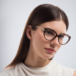 Shop Cartier Panthère de Cartier Cat-Eye Eyeglasses in Havana online.