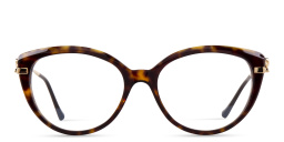 Shop Cartier Panthère de Cartier Cat-Eye Eyeglasses in Havana online.