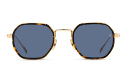 Shop DAVID BECKHAM Irregular Sunglasses in Gold online.