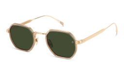 Shop DAVID BECKHAM Irregular Sunglasses in Gold online.