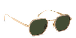 Shop DAVID BECKHAM Irregular Sunglasses in Gold online.
