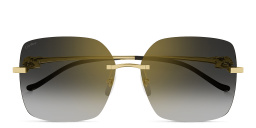 Shop Cartier Panthère de Cartier Square Sunglasses in Gold online.