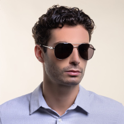 Cartier Signature C de Cartier Pilot Sunglasses in Silver – Product Photo 6