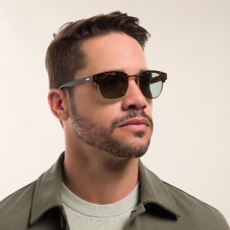 Shop Cartier Signature 'C'de Cartier Square Sunglasses in Havana online.