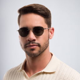 MONTBLANC Rimless Round Sunglasses in Silver – Product Photo 7