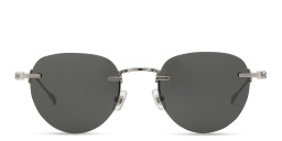MONTBLANC Rimless Round Sunglasses in Silver – Product Photo 1