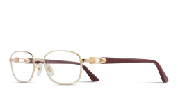 Shop Cartier Signature 'C'de Cartier Rectangle Eyeglasses in Gold online.