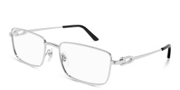Shop Cartier Signature 'C'de Cartier Rectangle Eyeglasses in Silver online.