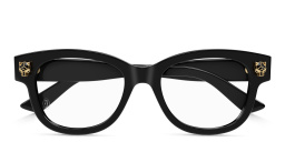 Shop Cartier Panthère de Cartier Square Eyeglasses in Black online.