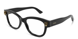 Shop Cartier Panthère de Cartier Square Eyeglasses in Black online.