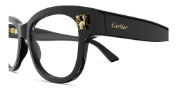 Shop Cartier Panthère de Cartier Square Eyeglasses in Black online.