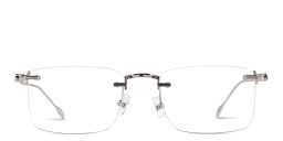 Rimless Rectangle Eyeglasses من مونت بلانك بلون فضي - صورة المنتج 1