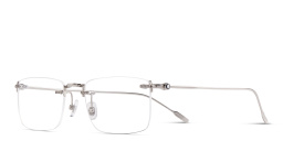 Shop MONTBLANC Rimless Rectangle Eyeglasses in Silver online.