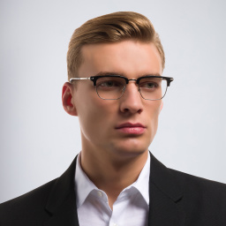 Shop MONTBLANC Square Eyeglasses in Black & Silver online.