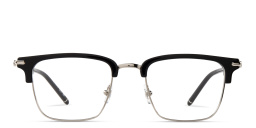 Shop MONTBLANC Square Eyeglasses in Black & Silver online.