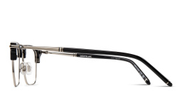Shop MONTBLANC Square Eyeglasses in Black & Silver online.