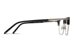 Shop MONTBLANC Square Eyeglasses in Black & Silver online.
