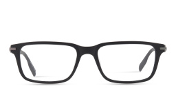 Shop MONTBLANC Wide Rectangle Eyeglasses in Black online.