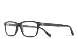 Shop MONTBLANC Wide Rectangle Eyeglasses in Black online.
