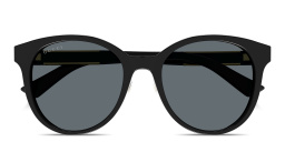 Shop GUCCI Lettering Round Sunglasses in Black online.
