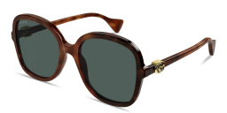 Shop GUCCI GG Logo Oversized Butterfly Sunglasses in Havana online.