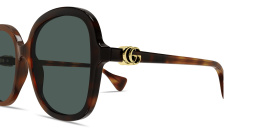 Shop GUCCI GG Logo Oversized Butterfly Sunglasses in Havana online.