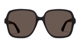 Shop GUCCI Lettering Oversized Square Sunglasses in Black online.