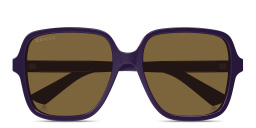 Shop GUCCI Lettering Oversized Square Sunglasses in Purple online.