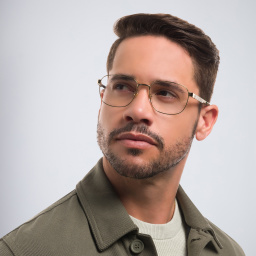 GUCCI Wide Square Eyeglasses in Gold – Product Photo 6