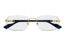 GUCCI Web Wide Rimless Rectangle Eyeglasses in Gold – Product Photo 1