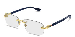 GUCCI Web Wide Rimless Rectangle Eyeglasses in Gold – Product Photo 2