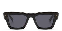Shop VALENTINO Unisex Square Sunglasses in Black online.