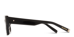Shop VALENTINO Unisex Square Sunglasses in Black online.