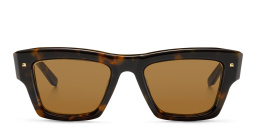 Shop VALENTINO Unisex Square Sunglasses in Brown online.