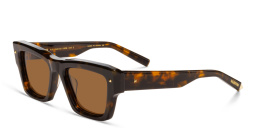 Shop VALENTINO Unisex Square Sunglasses in Brown online.