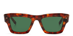 Shop VALENTINO Unisex Square Sunglasses in Havana online.
