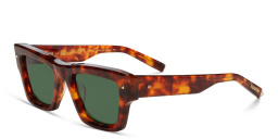 Shop VALENTINO Unisex Square Sunglasses in Havana online.